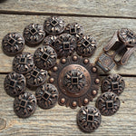 Copper Black Fleur De Lis Western Concho W241