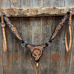 Two Tone Floral Triangle / Gladiator Browband/ One Ear Breastcollar Tack Set