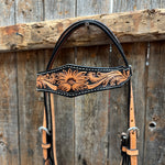 Two Tone Floral Triangle / Gladiator Browband/ One Ear Breastcollar Tack Set
