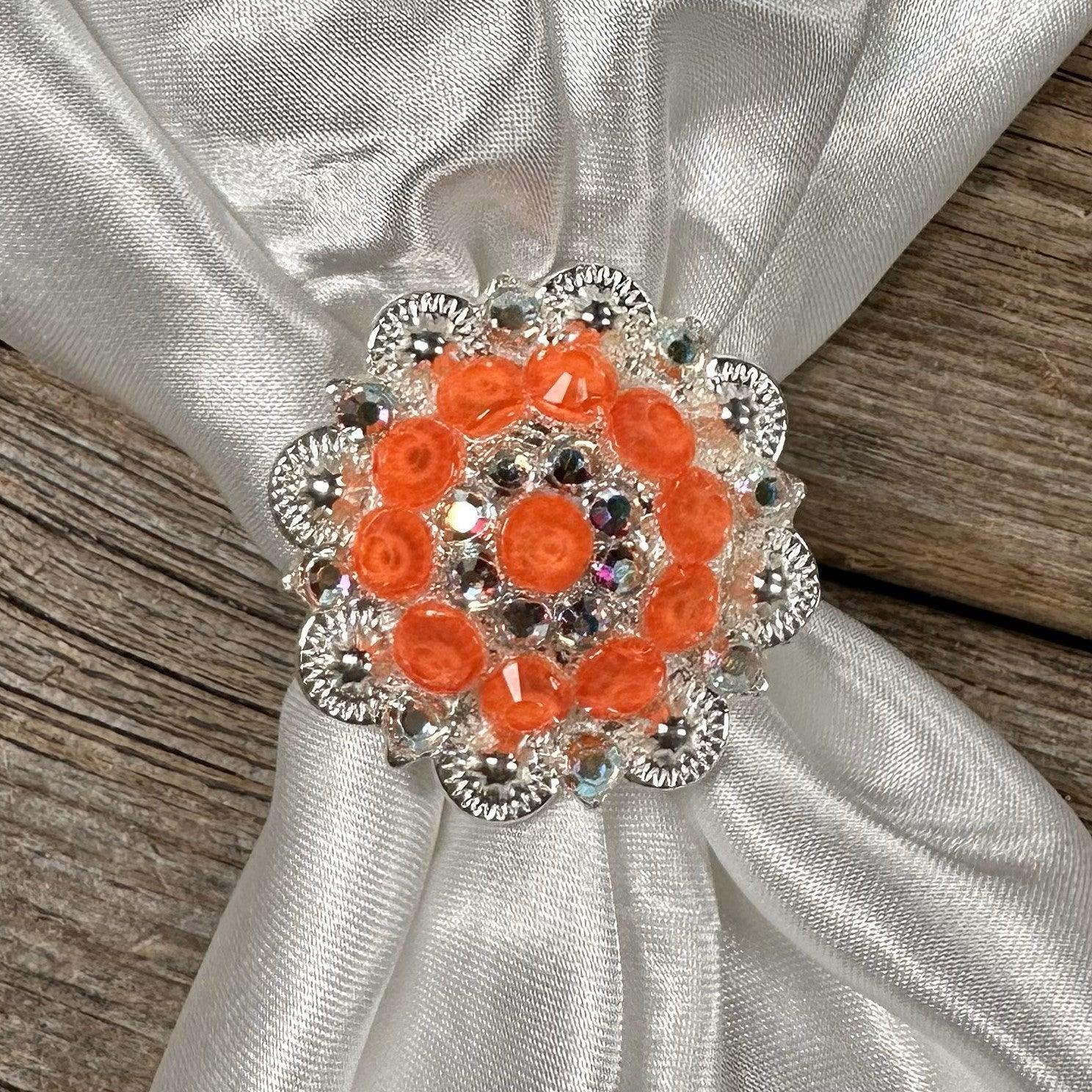 Bright Silver Neon Orange and AB Wild Rag Slide #WRSBSNOAB - RODEO DRIVE