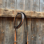 Two Tone Floral One Ear Headstall / Bridle #24385