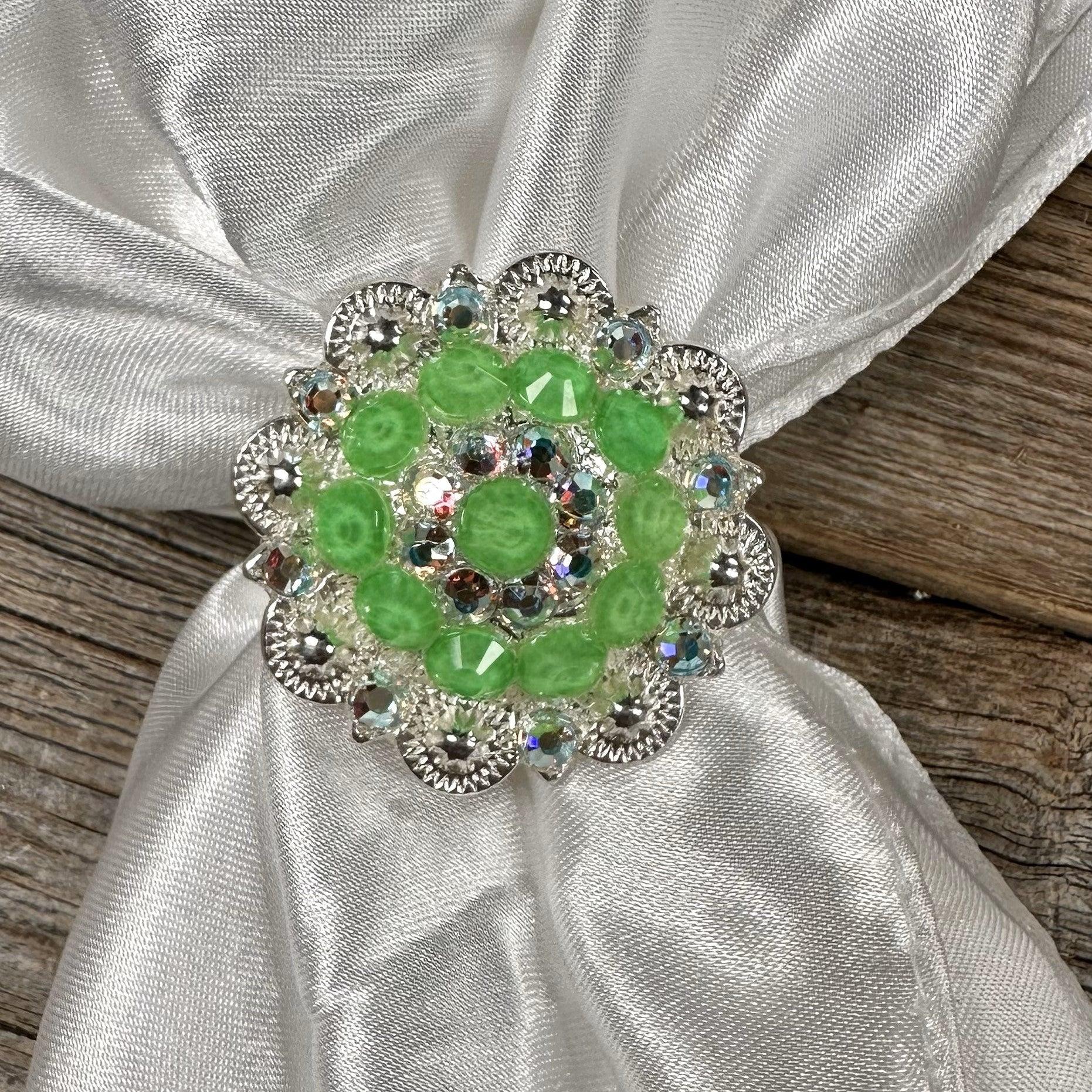 Bright Silver Neon Green and AB Wild Rag Slide #WRSBSNGAB - RODEO DRIVE