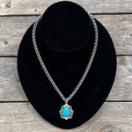 Geometric Teardrop Fashion Turquoise Pendant Necklace