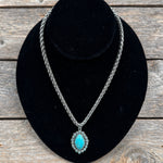 Ellipse Fashion Turquoise Pendant Necklace