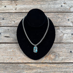 Oval Feather Fashion Turquoise Pendant Necklace