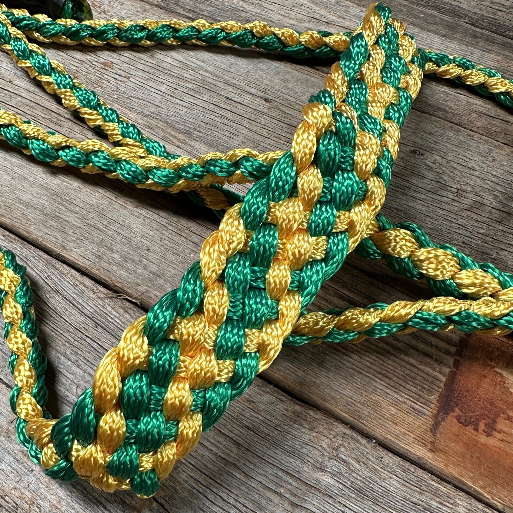 Green and Gold Mule Tape Halter - RODEO DRIVE
