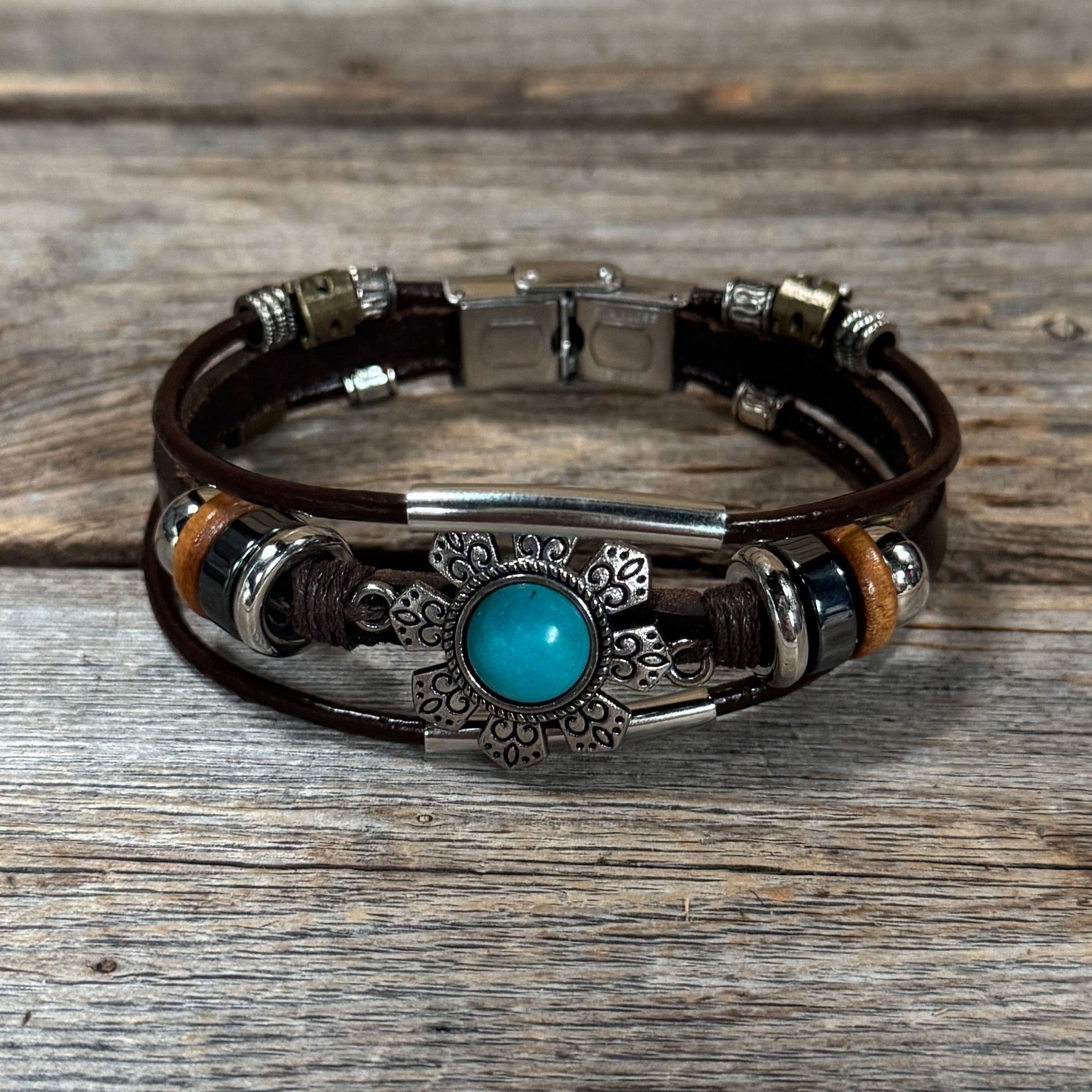 Western Flower Fashion Turquoise Bracelet