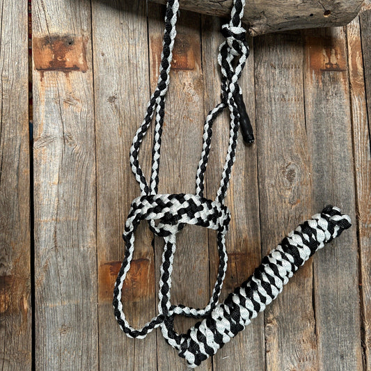 Black and White Mule Tape Halter - RODEO DRIVE