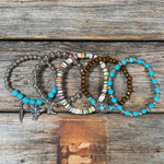 Cowgirl Charm Fashion Turquoise Bracelet Stack