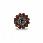 Antique Silver Fuchsia - Clear - Emerald  Crystal Conchos | Sizes 1"- 3" | Buckles | Saddle Set | Leather Rosettes | Slide