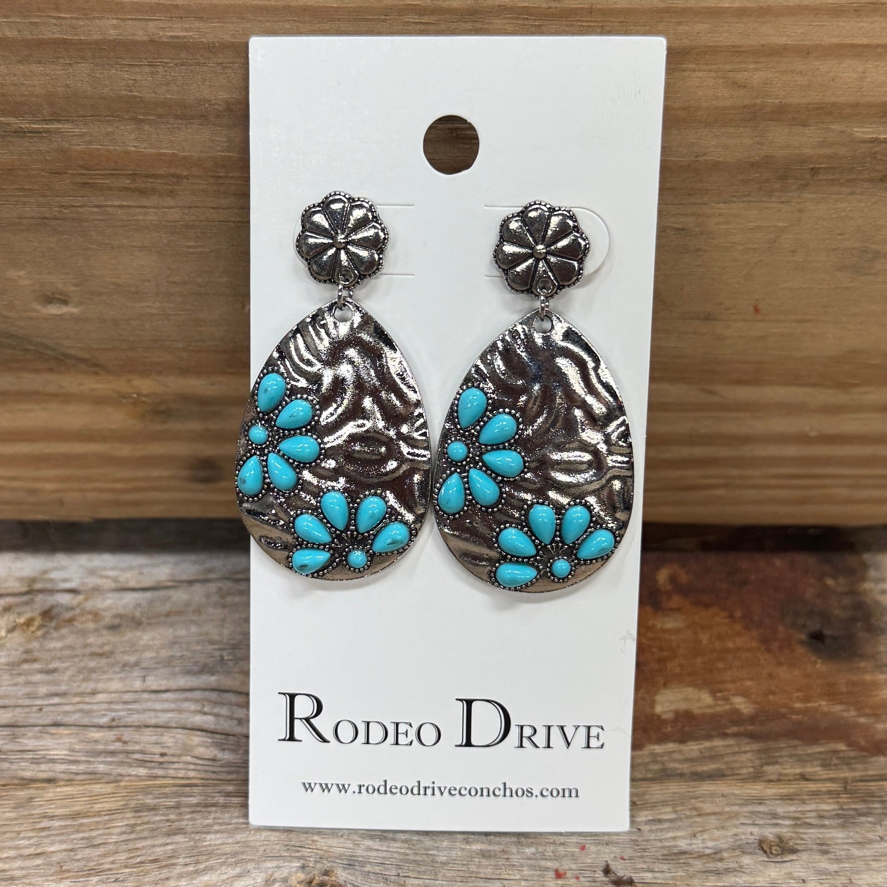 Fashion Turquoise Cluster Teardrop Earrings