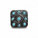 Antique Silver and Copper Square Turquoise Western Conchos W243