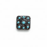Antique Silver and Copper Square Turquoise Western Conchos W243