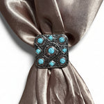 Antique Silver and Copper Square Turquoise Western Conchos W243