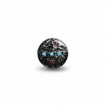 Antique Silver and Copper Turquoise Floral Western Conchos W245