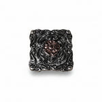 Antique Silver Square Floral Western Concho W247