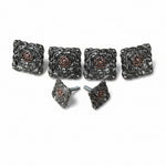 Antique Silver Square Floral Western Concho W247