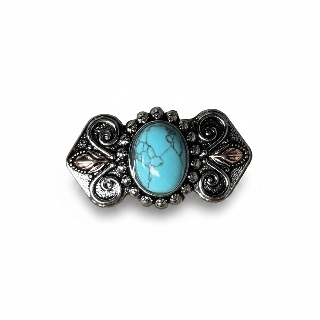 Antique Silver and Turquoise Bowtie W248