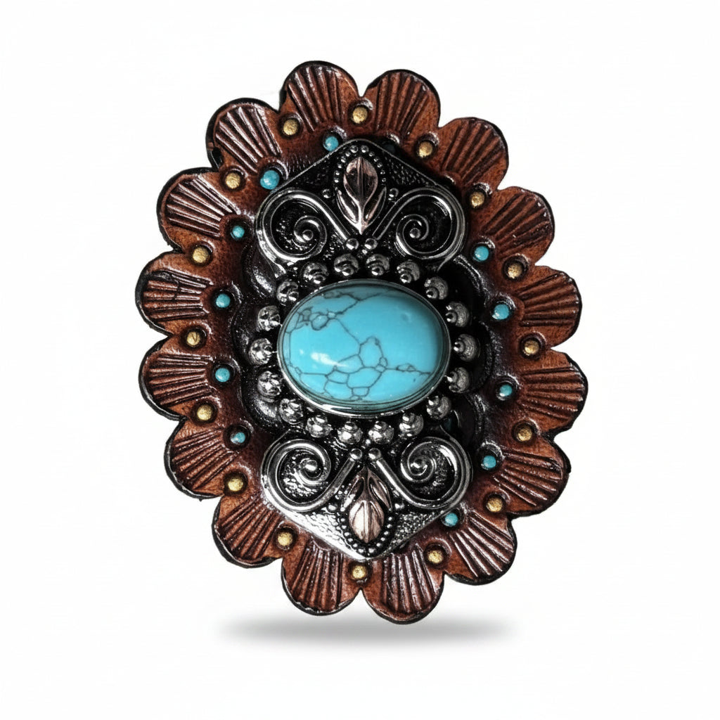 Antique Silver and Turquoise Bowtie W248