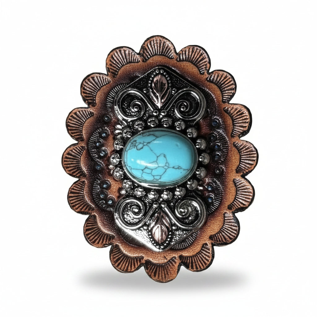 Antique Silver and Turquoise Bowtie W248