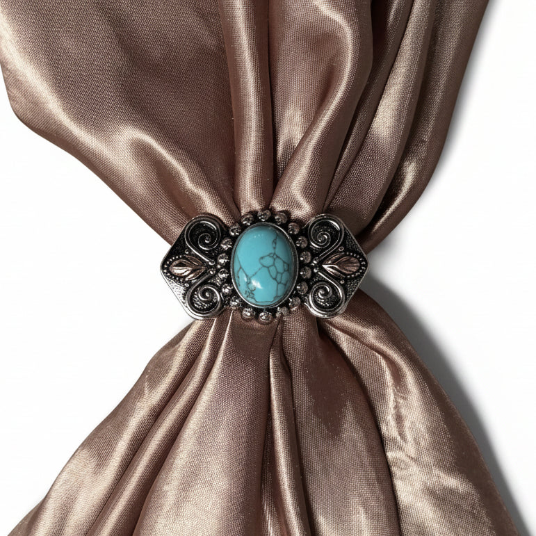 Antique Silver and Turquoise Bowtie W248