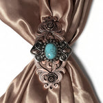 Antique Silver and Turquoise Bowtie W248
