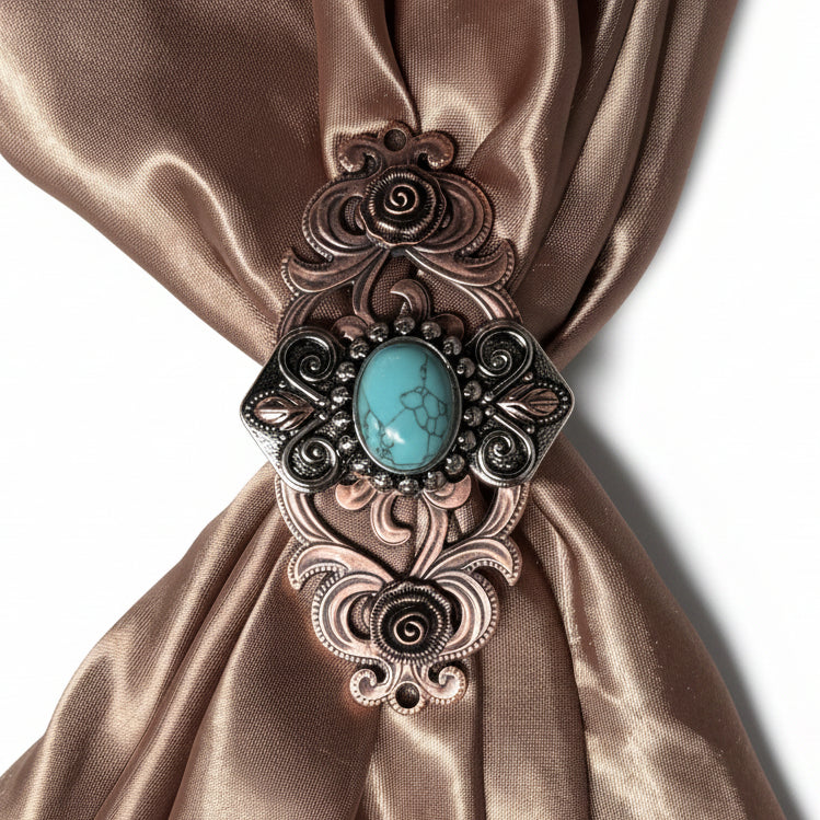 Antique Silver and Turquoise Bowtie W248
