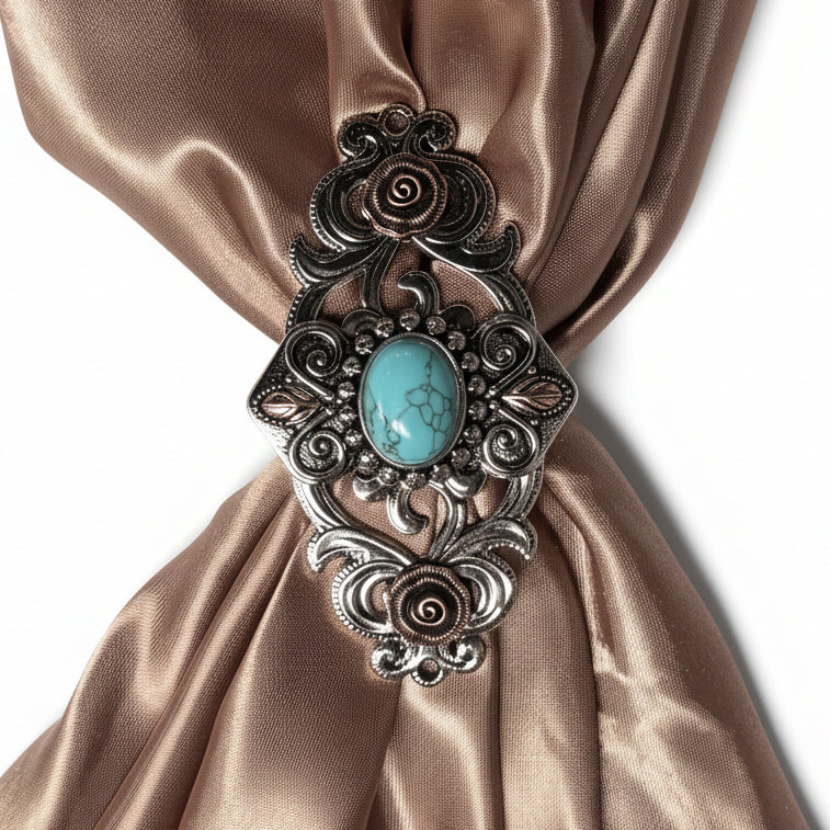 Antique Silver and Turquoise Bowtie W248