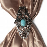Antique Silver and Turquoise Bowtie W248