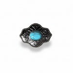 Antique Silver Shield with Turquoise Stone Western Concho W252