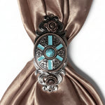 Oval Antique Silver and Copper Turquoise Western Conchos W255