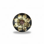 Black & Gold Sunflower Western Concho W125