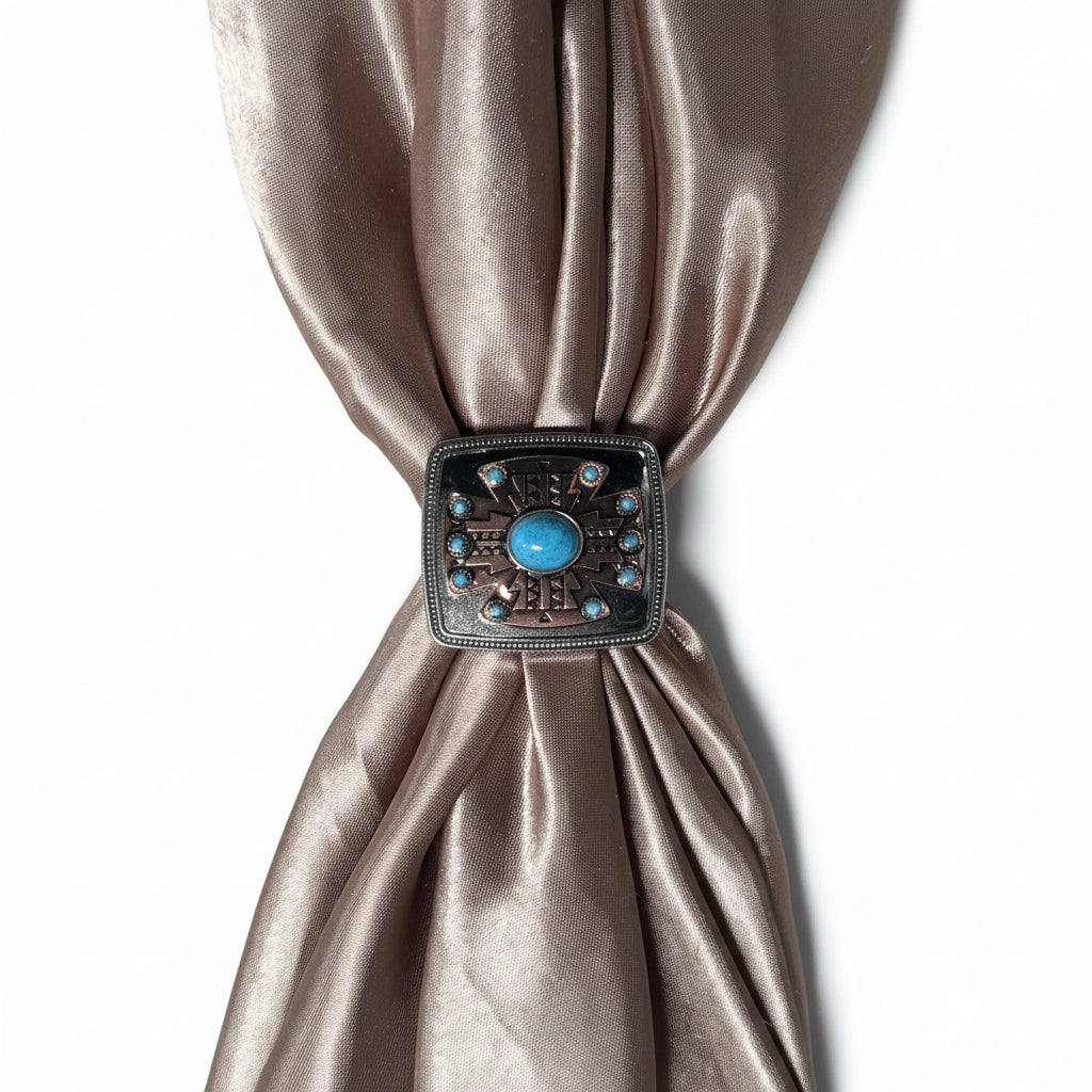 Antique Silver and Copper Southwest Turquoise Concho W262