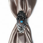 Antique Silver and Copper Southwest Turquoise Concho W262
