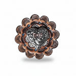 Antique Silver and Copper Heart Concho W263