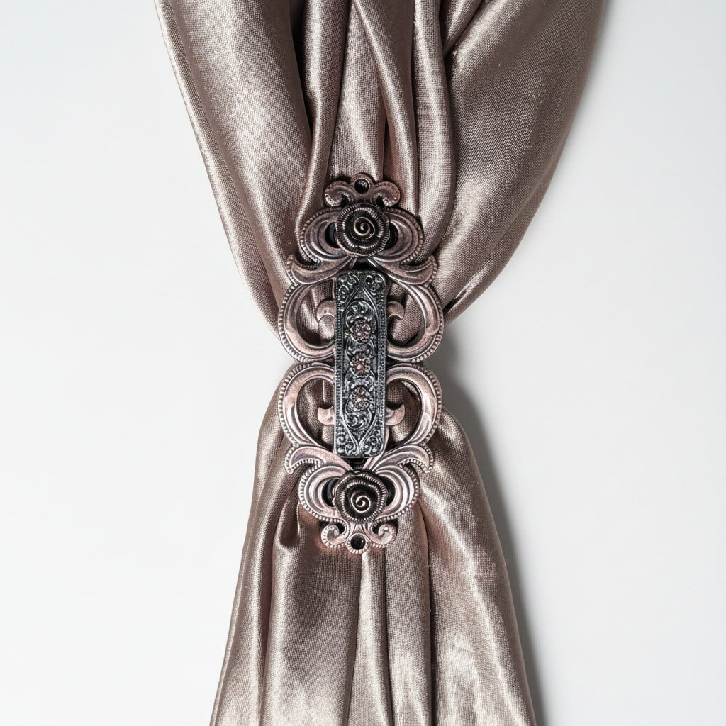Antique Silver and Copper Flower Rectangle Concho #W268