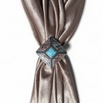 Square Antique Silver and Copper Turquoise Concho #W269
