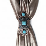 Square Antique Silver and Copper Turquoise Concho #W269