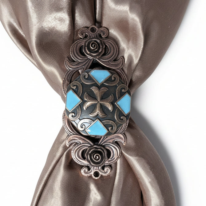 Copper Turquoise Western Concho W104