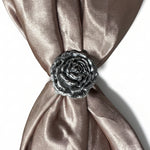 Antique Silver Rose Western Concho W108