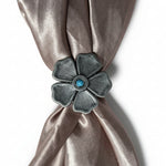 Antique Silver Flower Turquoise Western Concho W110