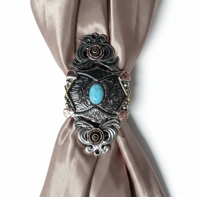 Antique Silver & Copper Turquoise Concho Concho W115