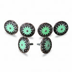 Copper & Antique Silver Turquoise Flower Western Concho W122
