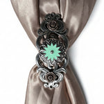 Copper & Antique Silver Turquoise Flower Western Concho W122