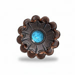 Copper Turquoise Round Western Concho W128