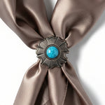 Copper Turquoise Round Western Concho W128