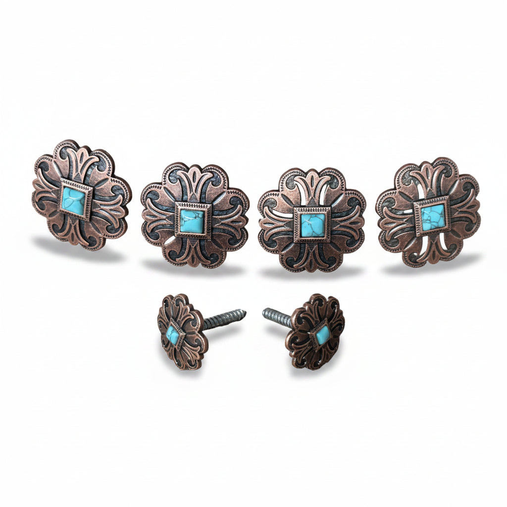 Copper Turquoise Western Concho W141