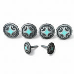 Turquiose Diamond Antique Silver Western Concho W148