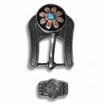 Copper Turquoise Sunflower Western Concho W188