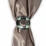Antique Silver with Copper Flower Western Concho W190
